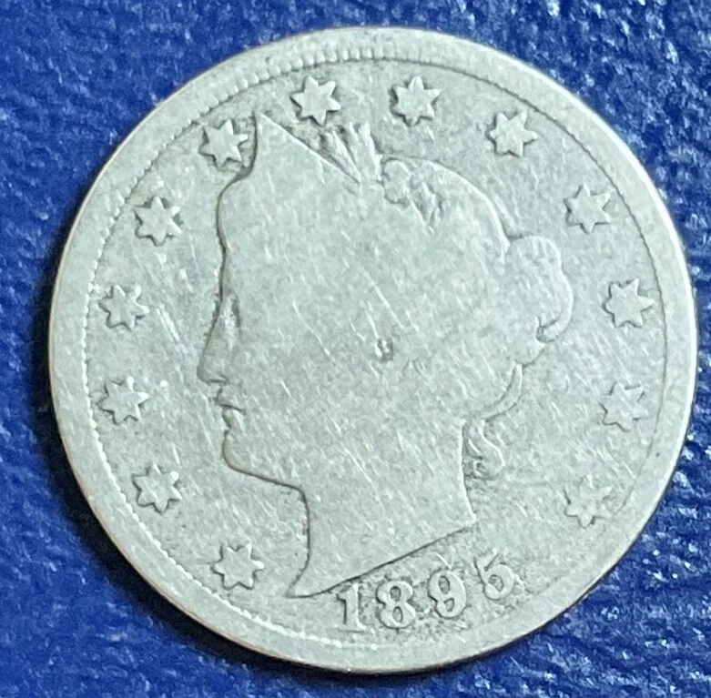 1895 Liberty Nickel weak first-two-stars strike variety versus well-struck example comparison