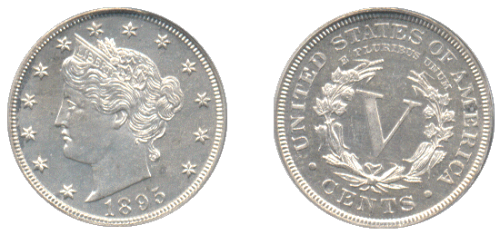 Historical Philadelphia Mint or group of 1895 Liberty Nickels spanning various grades